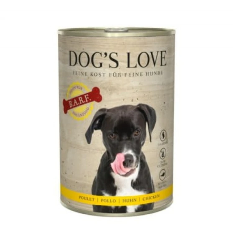 DOG'S LOVE BARF Pure Huhn - kurczak czysty Mokra Karma dla psów (400g).jpg