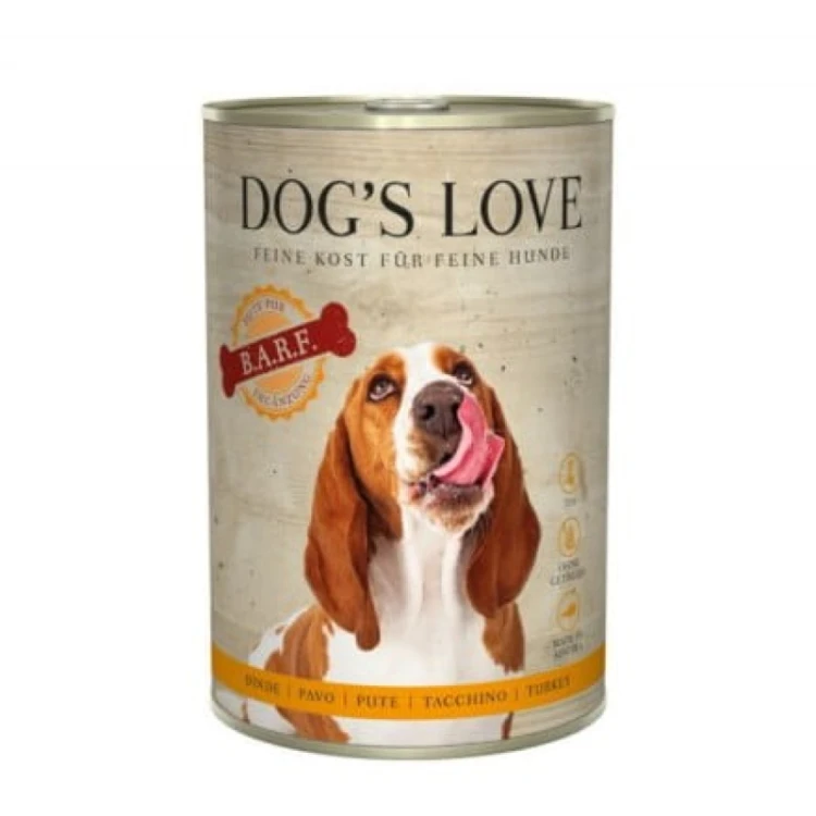 DOG'S LOVE BARF Pure Pute - indyk czysty Mokra Karma dla psów (400g).jpg