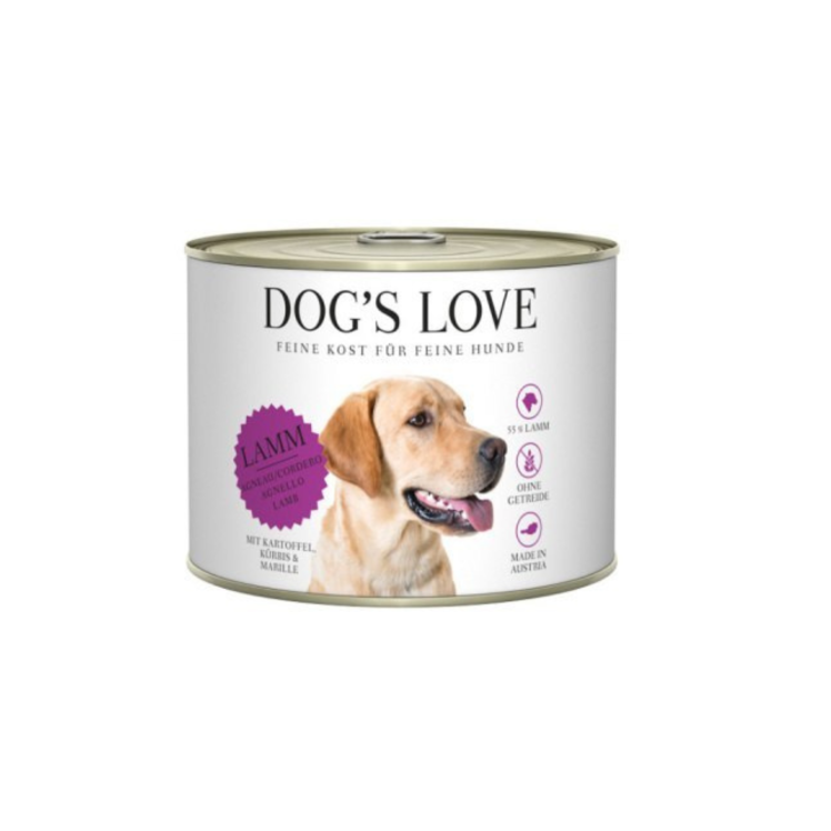 DOG'S LOVE Lamm - jagnięcina z dynią, morelą i ziemniakami Mokra Karma dla psów (200g).png