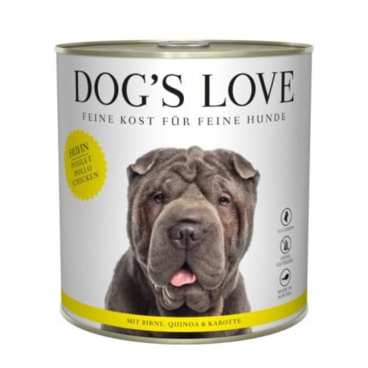 DOG'S LOVE Huhn - kurczak z gruszką, komosą ryżową i marchewką Mokra Karma dla psów (800g).jpg