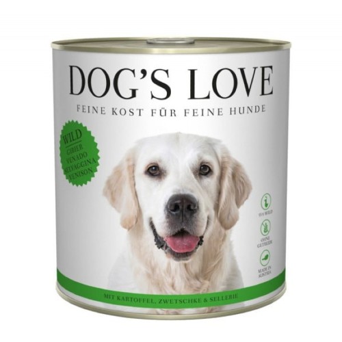 DOG'S LOVE WILD dziczyzna z marchewką, selerem, ziemniakami i śliwkami Mokra Karma dla psów (800g).jpg