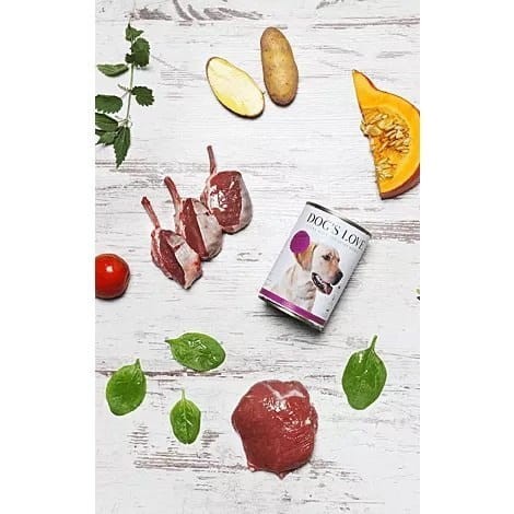 DOG'S LOVE Lamm - jagnięcina z dynią, morelą i ziemniakami Mokra Karma dla psów (400g)-2.jpg